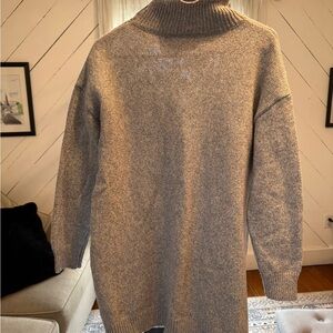 Cozy Gray Turtleneck Sweater dress
